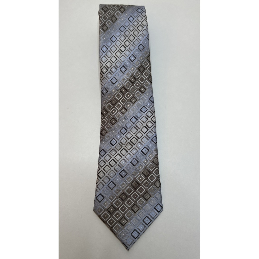 Pronto-Uomo Couture Hand Made Geometric  100% Silk Mens Tie 60"‎ X 3.5 Handmade